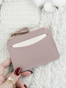 SOUTHLAND&KANGAROO Lilac Color Block Minimalist Style Card Holder & Coin Purse For Women Money Wallet Mini Wallet Purse Wallet Small Wallet Card Wallet - Lilac Purple - View 5