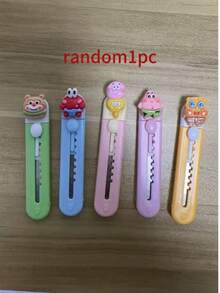 1pc High-End SpongeBob Retractable Utility Knife, Diamond Painting Precise Cutting Tool, Cartoon Stationery, Halloween Party Favor, Christmas Stocking Stuffer, DIY Essential, Home/Office Unpacking Portable Tool, Cartoon Collectible (Due To Handmade Process And Batch Differences, There May Be Slight Color Variations Or Minor Defects, Which Are Normal) - Multicolor - View 9