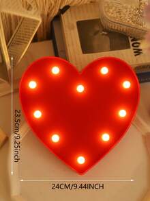 1个可爱心形房间装饰夜灯，电池供电，室内装饰可爱夜灯，适用于客厅、卧室、桌面装饰，情人节装饰，情人节礼物，求婚婚礼派对心形夜灯 - 暖光 - 查看 16
