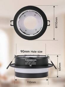 CANMEIJIA 1pc GX53 Recessed Ceiling Light, LED Ceiling Light, Recessed Ceiling Light, GX53 Base, Replaceable GX53 Bulb, 110V/220V, Black/White/Gold Housing, Indoor Spotlight, Living Room/Kitchen/Bedroom Ceiling Light - GX53 Recessed Downlight AC85-265V - View 6