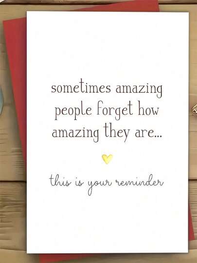 1pc Humorous Funny Inspirational Encouragement Greeting Card With Envelope - Encouraging Words Multi-Occasion Card, Perfect For Him Her Friends Colleagues Family Birthdays Special Occasions