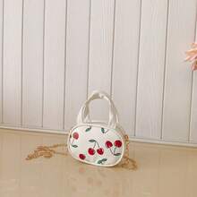 1pc Cherry PU Leather Lightweight Zipper Closure Fashion Handbag, Mini Shoulder Crossbody Coin Purse - A - View 9