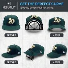 1pc No-Steam Baseball Cap Shaper - Adjustable High-Quality Plastic Bending Band (Black)