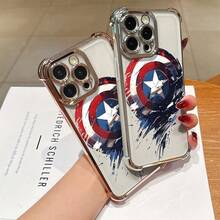 Marvel.‌What Shield Patterned Phone Case Featuring Bold Red And Blue Strokes. Compatible With IPhone 17, 16, 15, 14, 13, 12, And 11 Pro Models. Made Of Durable TPU With Shockproof Protection. A Fantastic Gift For Family, Friends, Birthdays, Spring Festival, Holidays, Boyfriends, Girlfriends, And Valentine's Day. - Hoa hồng vàng - Xem 4