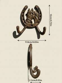 1个复古铁艺马头壁钩，做旧乡村风格，配有安装螺丝，坚固耐用，可悬挂外套、钥匙、毛巾、帽子，农舍风格家居装饰，是室内和玄关的理想节日礼物。 - 彩色 - 查看 13