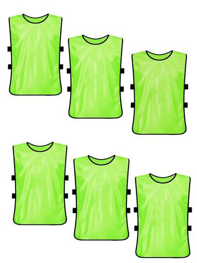 6件套优质运动训练背心 - 团队训练足球背心，适用于篮球、橄榄球、棒球 - 耐用、轻便、透气、速干训练背心，适用于运动队和俱乐部