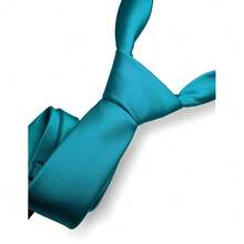 RBOCOTT Solid Color Tie Formal Necktie For Men,Teal - Teal - View 3