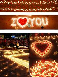 50pcs/Set Smokeless Mini Tea Light Candles Set, Unscented Candles, Suitable For Anniversary Dinner, Wedding, Valentine's Day Decoration - Multicolor - View 7