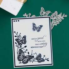 Creative Butterfly Metal Cutting Dies, DIY Scrapbooking Album And Embossing Stencil, Greeting Card Making Tool, Card Paper Cutting Crafts ,Gift Card Making Template Die Cuts. - Silver - View 3