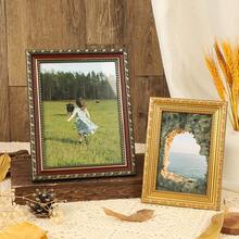 1个金色浮雕复古奢华长方形相框，适用于卧室、走廊、家居装饰、儿童房、桌面装饰、生日礼物、毕业礼物等。 - 彩色 - 查看 5