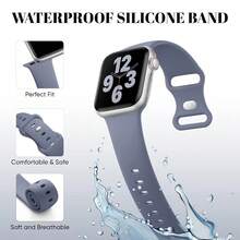 Soft Silicone Sport Band Compatible For Watch Bands Women Men, Waterproof  Strap Fits 38mm 40mm 41mm 42mm 44mm 45mm 46mm 49mm Watch Ultra 3/2/1 And Series 11/10/9/8/7/6/5/4/3/SE,42mm(Series321)/44mm/45mm/46mm/49mm,Bluegray - 藍灰色 - 查看 3