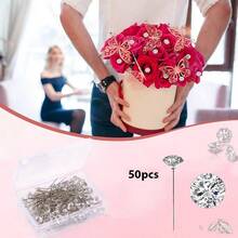 1 Set Flower Wrapping Paper Kit, Includes 3D Butterfly, Rose Gold Flower Bouquet Pins, Gift Wrapping Paper, Suitable For Wedding, Birthday Party, Valentine's Day, Anniversary, Events - Multicolor - View 6