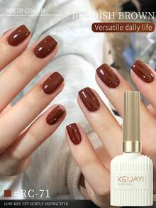 XEIJAYI 1pc 15ml Reddish Brown Gel Nail Polish - Long-Lasting Glossy, High Saturation Shine, Gel Nail, Suitable For Salon Manicure DIY, Women Gift - Redwood - View 6