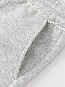 Girls' Straight-Leg Pants, Loose Fit Casual Spring 2026 - Light Gray - View 7