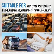Tone Sound Loud Car Siren Vehicle Horn Hooter/Ambulance/Siren/Traffic Sound With Black Remote Controller 12V 100W (1PC Remote Controller) - A - View 7