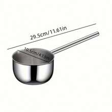 1pc Stainless Steel Long Handle Spoon, Cooking Oil Pot Spoon, Soup Ladle, Extended Design, Durable, Suitable For Stir-Frying, Seasoning And Pouring Oil