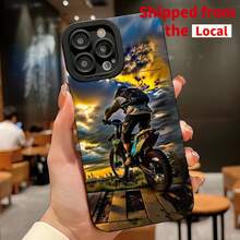 Motorrad-Muster Handyhülle, stoßfeste Handy-Schutzhülle, Handy-Zubehör kompatibel mit iPhone 11 12 13 14 15 Pro Max XR XS Max, Schutz - Schwarz - Übersicht 1