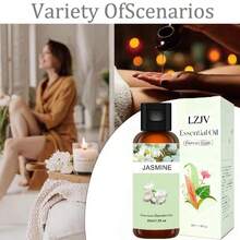 LZJV 100毫升/3.4液盎司，30毫升/1.0液盎司 | 高级茉莉精油 | 100%纯天然保湿油 | 适合所有肤质，面部及身体护理油 | 无香型，天然保湿 | 适用于香薰机、加湿器，馈赠佳品 - 茉莉 - 查看 3