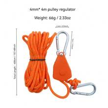 4pcs Adjustable Pulley Ropes, Outdoor Tent Fixing Ropes, Tarp Ropes, Heavy Duty Reflective Windproof Tie Down Ropes With Ratchet Design, More Convenient To Retract, Total Length 400cm/157.48in, Camping Equipment, Camping Essentials - Multicolor - View 4