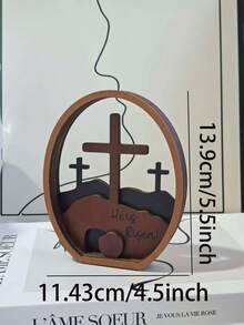 Christian Easter Resurrection Statue - "He Has Risen" 3D Cross Empty Tomb Home Decor