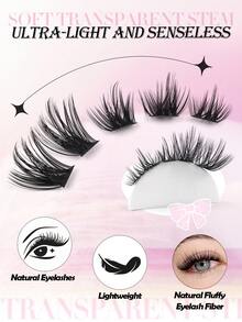 MAGEFY 120片CC卷翘动漫风格纤细睫毛簇状嫁接睫毛，浓密丰盈，单根睫毛，家用 - 黑色 - 查看 9