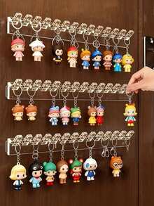 1个装壁挂式透明亚克力首饰收纳挂钩 - 高强度抛光塑料壁挂挂钩，适用于钥匙扣、戒指、耳环 - 节省空间，适用于浴室和卧室，简约装饰，是理想之选 - 透明 - 查看 2