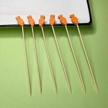 200/100/80/50/30/10支装复活节胡萝卜竹签，水果串，开胃菜签，适合复活节派对 - 黃色 - 查看 7