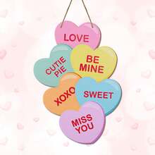 Heart-Shaped Wooden Wreath Doorplate, New Arrival Hot Selling Home Decor, Holiday Gift - Multicolor - View 7
