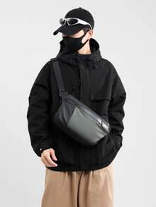 New Small Messenger Bag For Students, Snack Bag, Work Tote, Lunch Bag, Unisex Shoulder Bag, Backpack For College, Multifunctional Dorm Bag, Father's Day Gift, Men's Shoulder Bag, Messenger Bag, Satchel, School Supplies, Autumn Courier Bag, Vintage Coin Purse, Winter Men's Gift Phone Bag - Multicolor - View 3