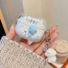 Star Dog + Pendant Suitable For Samsung Buds FE, Buds 3 / Buds 3 Pro Wireless Earbuds Protective Case, Buds Pro Protective Case, Galaxy Buds Live Wireless Bluetooth Earphone Case, Buds2 Soft Shell, 2Pro Earphone Case For Women - Star Puppy + Keychain - View 3