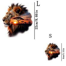 1pc/2pcs/3pcs Sunset Lion Silhouette Durable Long-Lasting Heat Transfer Stickers, For DIY T-Shirts, Sweatshirts, Jeans, Hoodies, Backpacks, Jackets, Handbags, Pillows - Multicolor - View 4