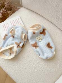 小型犬毛绒格子泰迪熊毛衣，带牵引环：柔软保暖长袖宠物服装，适合小型犬（马尔济斯犬/贵宾犬），可爱室内/室外狗狗时尚背心 - 彩色 - 查看 11