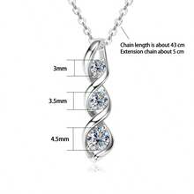 ConiiW 925 Sterling Silver 0.7ct Moissanite Pendant Necklace, Elegant Vintage Geometric Spiral Design, Suitable For Daily Wear, Casual Occasions, Couples. Ideal Gift For Mother, Friend, Boyfriend Or Girlfriend On Occasions Like Date, Party, Wedding, Mother's Day, Easter, Thanksgiving, Valentine's Day, Christmas, Halloween, Back To School, Wedding Season, Birthday, Anniversary. - 0.4 Carat - View 7