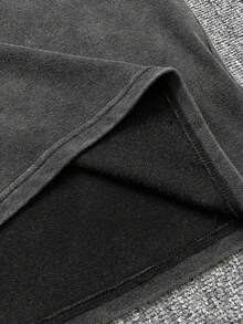 Camiseta de tirantes de color oscuro lavado vintage sencilla para hombre, verano - Negro - Ver 5