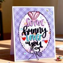 Creative Rabbit Metal Cutting Dies, DIY Scrapbooking Album And Embossing Stencil, Greeting Card Making Tool, Card Paper Cutting Crafts ,Gift Card Making Template Die Cuts. - Silver - View 1