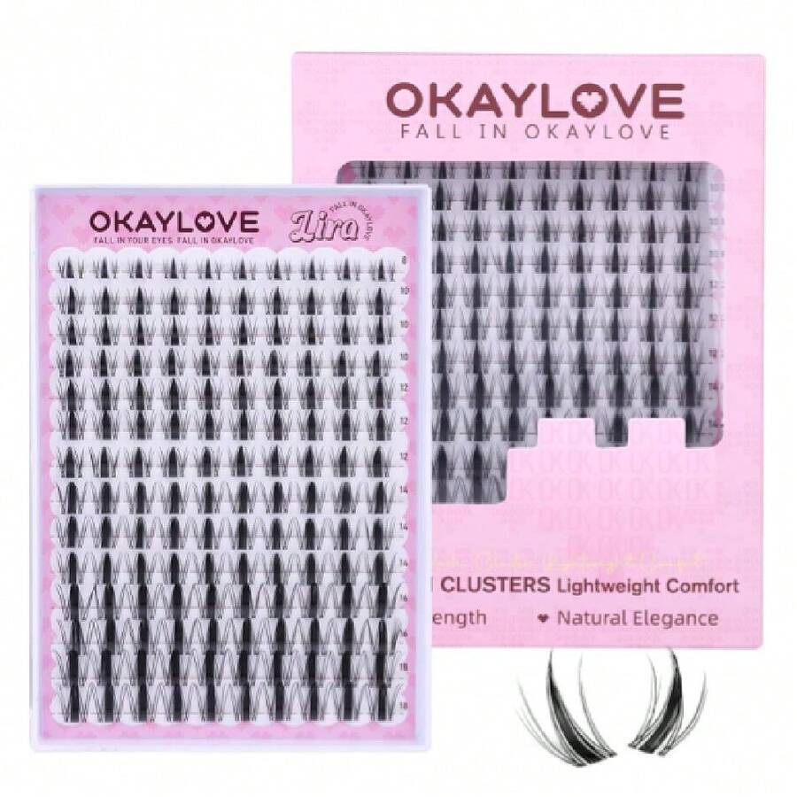 Manga Lash Clusters With Spikes, LIRA 8-18 DIY Cluster Eyelash Extensions Kit, 140pcs CC Curl Clear Band Individual Lashes,38507528 - Brown - View 1