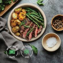 50/25/2pcs Pack Thick Compostable Disposable Paper Plates (10 Inch), Natural Sugarcane Plates, Microwave . High-Quality Tableware Suitable For Family Events, Schools, Restaurants, Office Lunches, BBQs, Picnics, Outdoor Activities, Birthday Parties, Weddings, Etc. - Brown - View 5