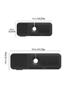 1pc Silicone Faucet Sink Splash Guard Drain Mat, Water Absorbent Protector Pad Surface Rack With Anti-Slip, 5° Tilted Sloped Angle Spout Design For Easy Drainage, Collapsible Flexible Shield That Is Easy To Clean, Perfect For Use In Kitchen, Bathroom, And RV Sinks, Gifts For Women, Kitchen Accessories ,Kitchen Accessories ,Home & Living. - Black - View 7