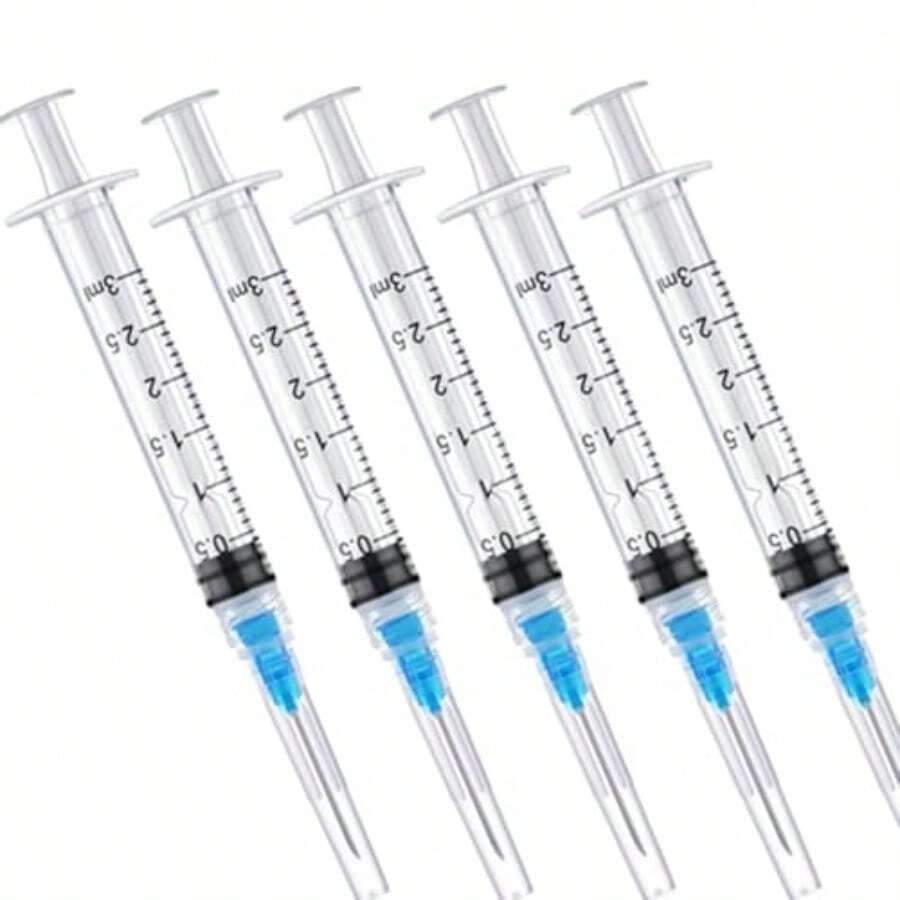 5 Pack 3ml 23 Gauge - Luer Lock 1ml 2.5ml 3ml 5ml 10ml 20ml With 25Ga 23Ga 22Ga 21Ga 18Ga Lab Consumables Individually Sealed Wrapped - 3ml23gauge - Xem 1