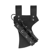 Renaissance Medieval Knight Viking Sword Stand, Double PU Leather Sword Sheaths, Halloween Cosplay Costume Prop, LARP Party Supplies, Photo Prop, Stage Performance Accessory - A - View 10