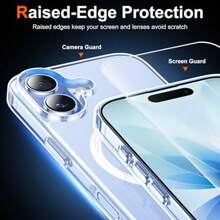 Funda Temdan para iPhone 17 transparente con protector de pantalla compatible con Magsafe, protección militar antiimpactos, a prueba de golpes, delgada y magnética, funda de teléfono transparente - AClear - Ver 4