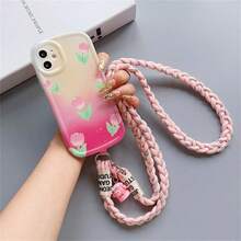 Cordão de Telefone da Moda, Tira Trançada Tripla Criativa, Tira de Náilon Longa e Durável com Fivela Ajustável, Para Carregar Telefone, Resistente e Durável Compatível com Android e a Maioria dos Smartphones, Presentes para Mãe, Família, Amigos, Crianças, Aniversário, Feriado Corrente de Telefone - Multicolorido - Visão 5
