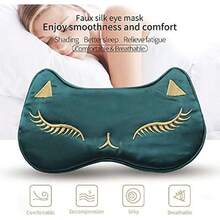 Cute Cat Sleep Eye Masks, Silk Sleep Eye Cover Weight Adjustable Eyeshade Mask Satin Night Eyeshade Cover For Women Men Sleep Travel Nap (Pink),38564508 - 粉色 - 查看 2