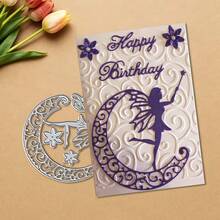 Creative And Moon Metal Cutting Dies, DIY Scrapbooking Album And Embossing Stencil, Greeting Card Making Tool, Card Paper Cutting Crafts ,Gift Card Making Template Die Cuts. - Silver - View 6