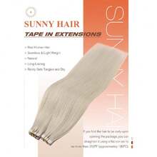 Tape In Hair Extensions Human Hair 24inch Hair Extensions Real Human Hair Tape In Extensions For Women Platinum Blonde Invisible Natural Straight Skin Weft Double Sided Tape 40pcs 100g,38531604 - 臟橘色 - 查看 2
