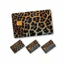 2pcs/1pc Faux Leopard Print Credit Card Stickers, Makeup Blogger Same Style, High-End DIY Stickers For ID Cards, Campus Cards, Credit Cards, Back To School Essential