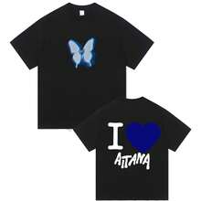 2026Singer Aitana Love 2025 Camisetas con Estampado Gráfico para Hombres y Mujeres Moda Oversized 100% Algodón Camiseta Regalo de Verano para Fans Ropa Camiseta - Negro - Ver 11