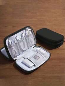 Digital Accessories Storage Box, Phone Charger, Cable Organizer Bag, Zipper Storage Box, Wallet-Style USB Charger, Earphone Storage Box, Dust-Proof, Cables, USB Drives, Earphone Storage Bag, Business Travel, College Student, Office, School Supplies, Back To School - Multicolor - View 2