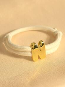 MECYLIFE 1 pieza Pulsera de letra de dopamina multicolor hecha a mano, adecuada para hombres y mujeres - Cuerda blanca - Ver 5