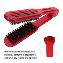 BrandName Cepillo de Doble Cara Antiestático Profesional Peine Alisador de Cabello para Mujeres y Hombres para el Hogar rojo - Confort Efectivo - Rojo - Ver 6